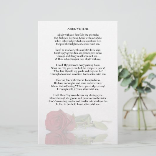 Elegant Red Rose Wedding Program Insert - Half - H (Staand voorkant)