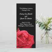 Elegant Red Rose Wedding Programs Programma (Staand voorkant)