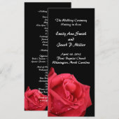 Elegant Red Rose Wedding Programs Programma (Voorkant / Achterkant)