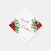 Elegant Red Rose Wedding Servet (Hoek)