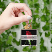 Elegant Red Rose Wedding Sleutelhanger (Hand)