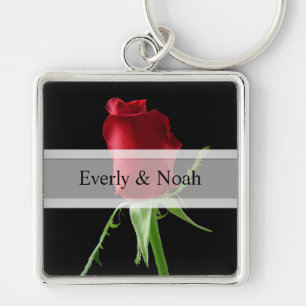 Elegant Red Rose Wedding Sleutelhanger