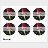Elegant Red Rose Wedding Stickers (Vel)