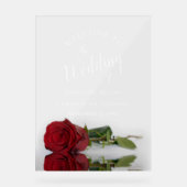 Elegant Red Rose White Text Wedding Welcome (Recto)