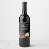 Elegant Red Roses 50th Birthday Hartelijk dank Wijn Etiket (Voorkant)