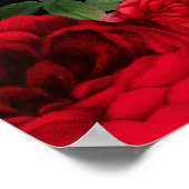 Elegant Red Roses Flowers Birthday Party Poster (Hoek)