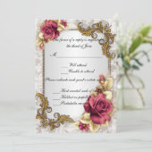 Elegant Red Roses Response Kaart (Staand voorkant)