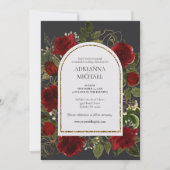 Elegant Red Roses Wedding Invitation (Devant)
