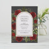 Elegant Red Roses Wedding Invitation (Debout devant)