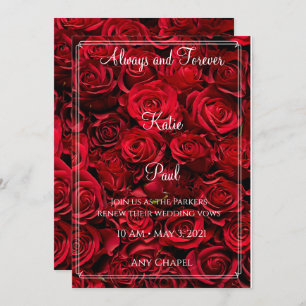 Elegant Red Roses Wedding-uitnodiging Kaart