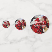 Elegant Red Roses White Calla Lily Flowers Confetti (Achterkanten)