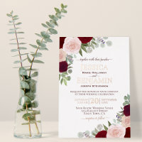 Elegant Red & Roze Floral met Roos Gold Wedding
