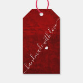 Elegant Red Scratch bloemendank u voor Gift Label Cadeaulabel (Achterkant)