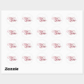 Elegant Red Script Merry Kerstfeestdag Ronde Sticker (Vel)