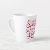 Elegant Red Script with Champagne Latte Mok (Linkerhoek)