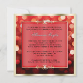 Elegant Red Shimmering Lights Bokeh Masquerade Kaart (Achterkant)