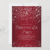 Elegant Red Silver Glitter-kerstfeest Kaart (Voorkant)