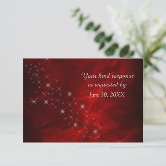 Elégant Red Silver Star Wedding RSVP (Debout devant)