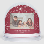 Elegant Red Snowflake Family Photo Christmas (Avant)