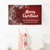 Elegant Red Snowflake kerstbanner Spandoek (Insitu)