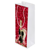 Elegant Red Sparkle Champagne Wine Paper Bag Wijn Cadeautas (Achterkant Gekanteld)