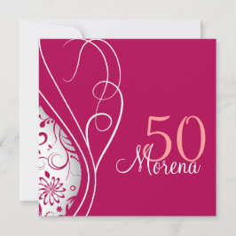 Elegant Red Square Invitation Kaart