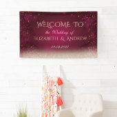 Elegant Red Stippen Bokeh Wedding Banner (Insitu)