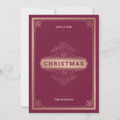 Elegant Red  Style Kerstparty Kaart (Voorkant)