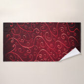 Elegant Red Swirl Pattern Badhanddoek (Badhanddoek)
