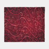 Elegant Red Swirl Pattern Fleece Deken (Voorkant (Horizontaal))