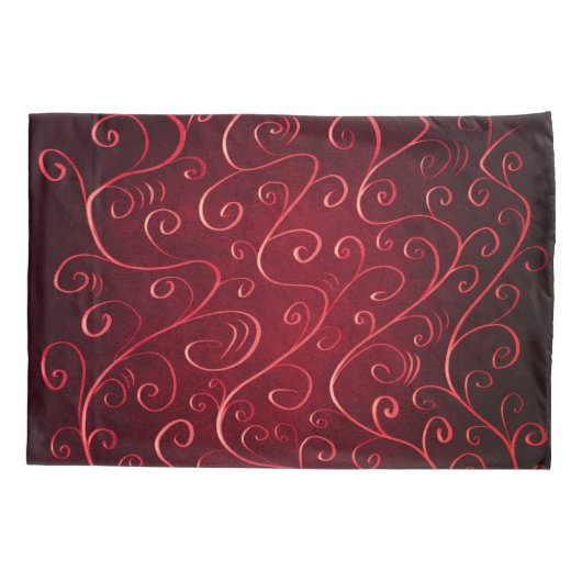 Elegant Red Swirl Pattern Kussensloop (Achterkant)