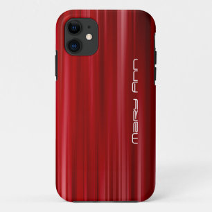 Elegant Red Texture Custom Name iPhone 11 Hoesje