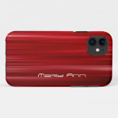 Elegant Red Texture Custom Name Case-Mate iPhone Case (Achterkant (horizontaal))