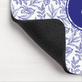 Elegant Red Tulips Spring Floral Blue Monogram Muismat (Hoek)