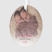 Elégant Red Twin Photo Baby Premier Noël (devant)