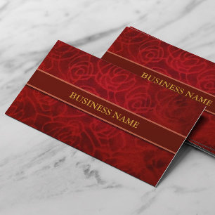 Elegant Red Velvet Texture Visitekaartje
