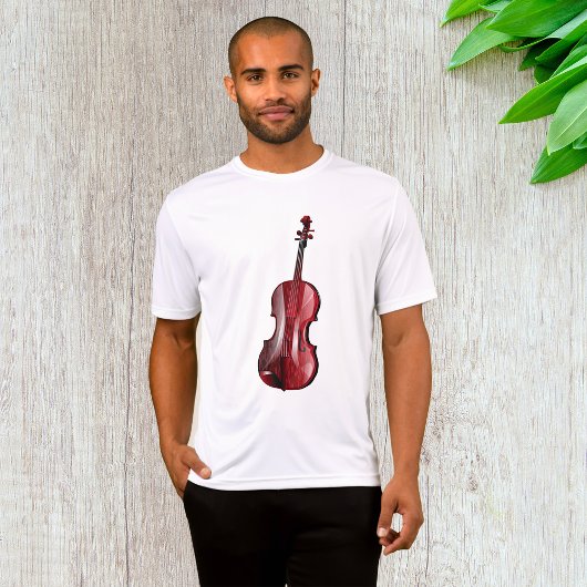 Elegant Red Violin Musical Instrument T-shirt