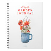 Elegant Red Waterverf Poppiess Garden Journal Notitieboek (Voorkant)