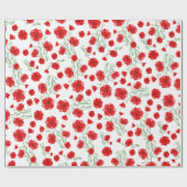 Elegant Red Waterverf Poppy Floral Pattern Cadeaupapier (Vlak)