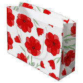 Elegant Red Waterverf Poppy Floral Pattern Groot Cadeauzakje (Achterkant Gekanteld)