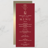 Elegant Red Wedding Menu (Voorkant / Achterkant)