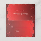 Elegant Red Wedding Table Place Card (Buitenkant ongevouwen)