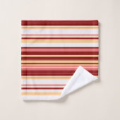 Elegant red white and pink stripes monogram bad handdoek (Wasdoekje)