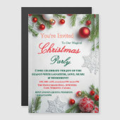 Elegant Red & White Christmas Party Invitation (Devant / Derrière)