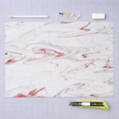 Elegant Red White Faux marmer kerst Tissuepapier (Craft)