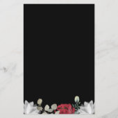 Elegant Red White Floral Greenery Wedding Invite (Achterkant)