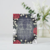 Elegant Red White Floral Greenery Wedding Invite (Staand voorkant)