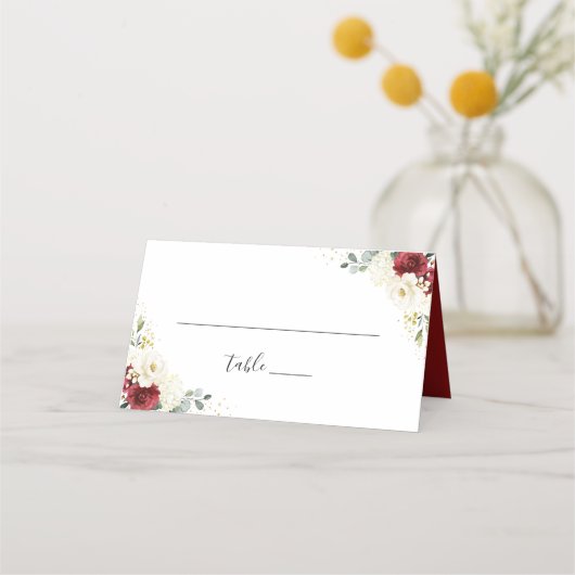 Elegant Red White Floral Wedding Table (Voorkant)