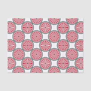  Elegant Red & White Geometric Pattern Tissuepapier