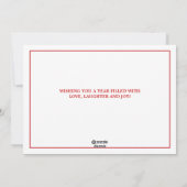 Elegant Red & White Snow 4 Foto Wenskaart Feestdagenkaart (Achterkant)